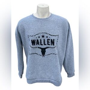 Morgan Wallen Gray Men's Large Crewneck Sweater